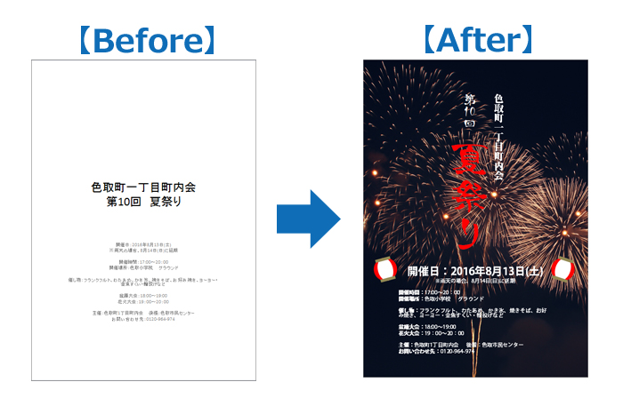 パワポ Powerpoint で簡単デザイン ポスターの作り方 夏祭り編