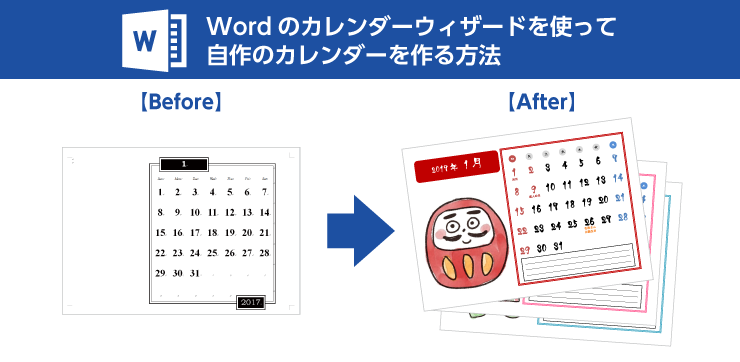 ワード Word のカレンダーウィザードを使って自作のカレンダーを作る方法 イロドリック